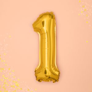 Foil Balloon Number ''1'', 35cm, gold