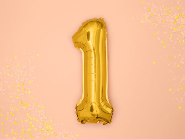 Foil Balloon Number ''1'', 35cm, gold