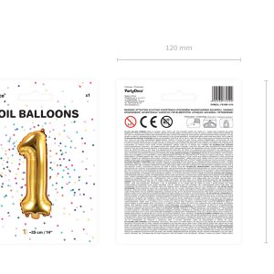 Foil Balloon Number ''1'', 35cm, gold