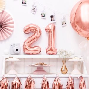 Foil Balloon Number ''2'', 35cm, rose gold