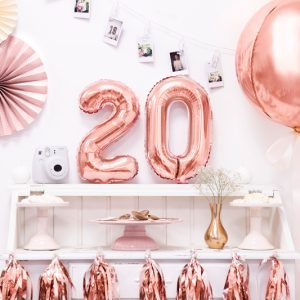 Foil Balloon Number ''2'', 35cm, rose gold