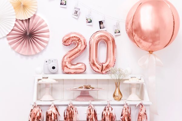 Foil Balloon Number ''2'', 35cm, rose gold