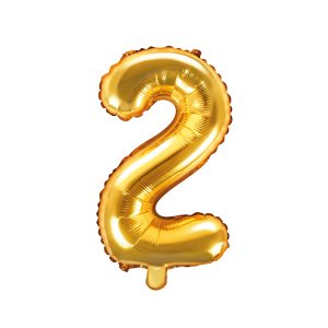 Foil Balloon Number ''2'', 35cm, gold