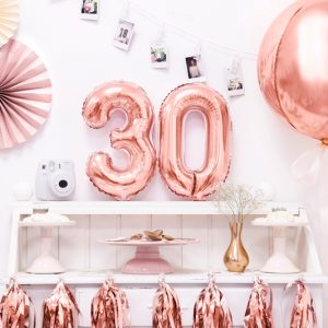 Foil Balloon Number ''3'', 35cm, rose gold