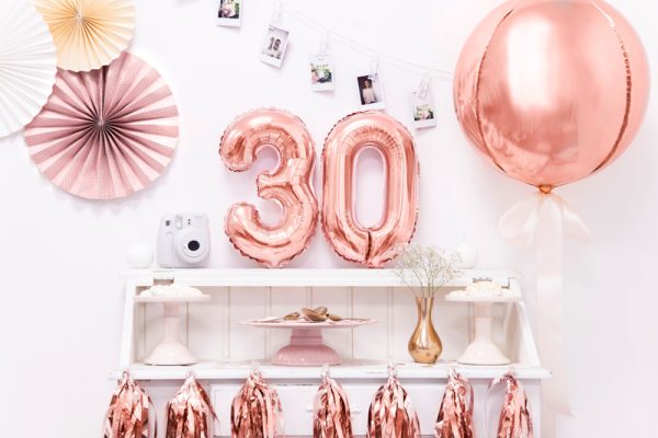 Foil Balloon Number ''3'', 35cm, rose gold