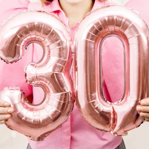 Foil Balloon Number ''3'', 35cm, rose gold