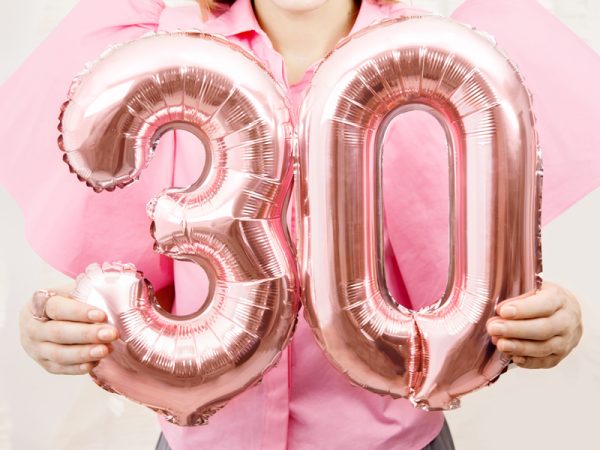 Foil Balloon Number ''3'', 35cm, rose gold