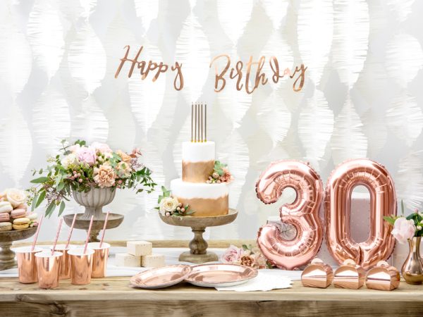 Foil Balloon Number ''3'', 35cm, rose gold