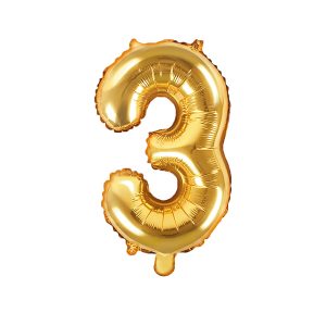 Foil Balloon Number ''3'', 35cm, gold