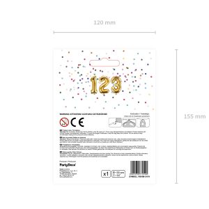 Foil Balloon Number ''3'', 35cm, gold