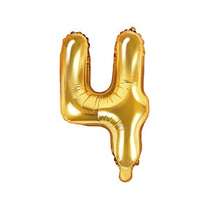Foil Balloon Number ''4'', 35cm, gold