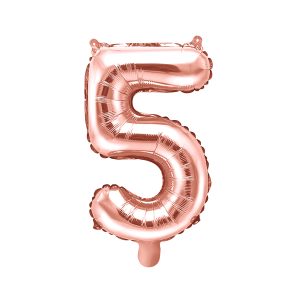 Foil Balloon Number ''5'', 35cm, rose gold