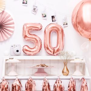 Foil Balloon Number ''5'', 35cm, rose gold