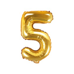 Foil Balloon Number ''5'', 35cm, gold