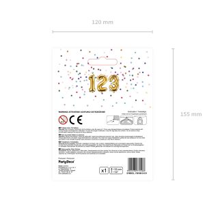 Foil Balloon Number ''5'', 35cm, gold