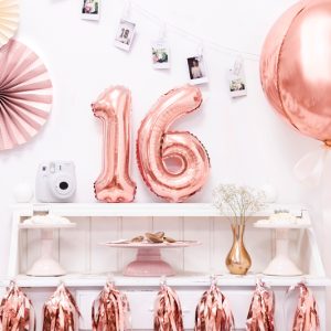 Foil Balloon Number ''6'', 35cm, rose gold