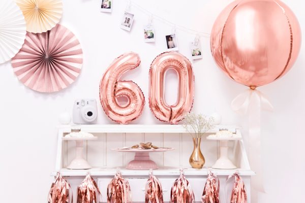 Foil Balloon Number ''6'', 35cm, rose gold