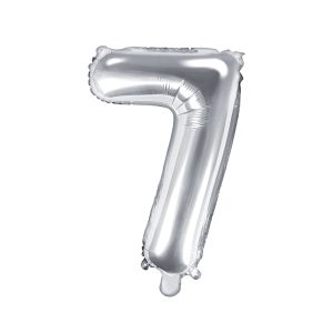 Foil Balloon Number ''7'', 35cm, silver