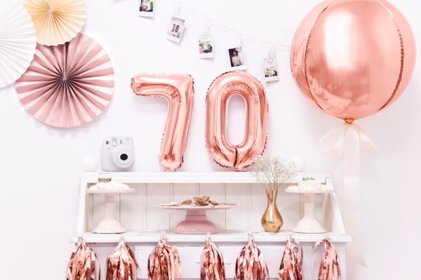 Foil Balloon Number ''7'', 35cm, rose gold
