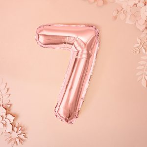Foil Balloon Number ''7'', 35cm, rose gold