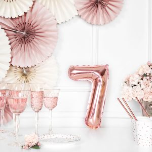 Foil Balloon Number ''7'', 35cm, rose gold