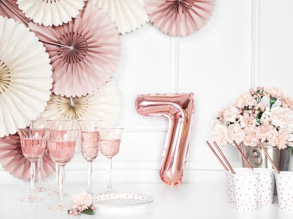 Foil Balloon Number ''7'', 35cm, rose gold