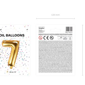 Foil Balloon Number ''7'', 35cm, gold