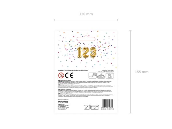 Foil Balloon Number ''7'', 35cm, gold