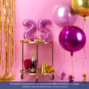 Foil Balloon Number ''8'', 35cm, dark pink