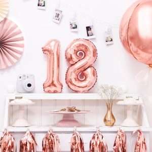 Foil Balloon Number ''8'', 35cm, rose gold