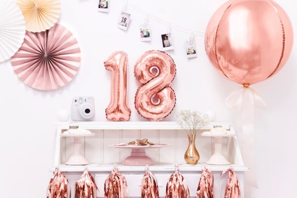Foil Balloon Number ''8'', 35cm, rose gold