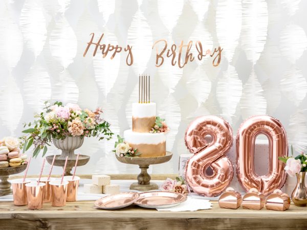 Foil Balloon Number ''8'', 35cm, rose gold