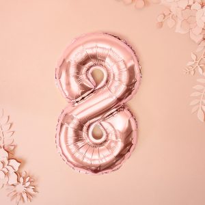 Foil Balloon Number ''8'', 35cm, rose gold