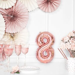 Foil Balloon Number ''8'', 35cm, rose gold