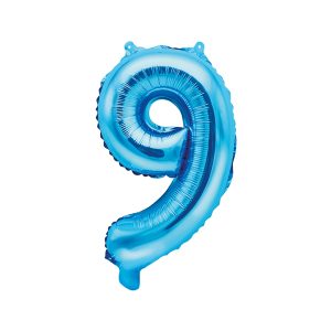 Foil Balloon Number ''9'', 35cm, blue