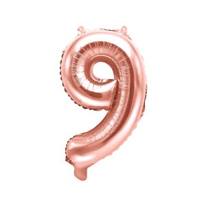Foil Balloon Number ''9'', 35cm, rose gold