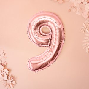 Foil Balloon Number ''9'', 35cm, rose gold