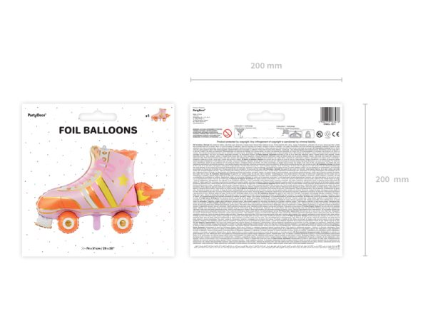 Foil balloon Roller Skate, 74x51cm, mix