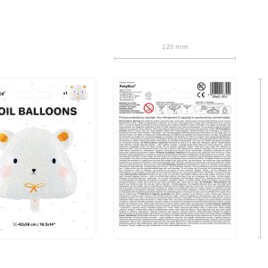 Foil balloon Polar bear, 51x45cm, mix