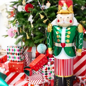 Standing foil balloon Nutcracker, 34x85cm, mix