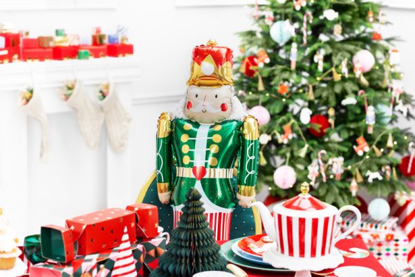 Standing foil balloon Nutcracker, 34x85cm, mix