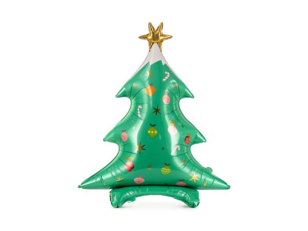 Standing foil balloon Christmas tree, 78x94cm, mix