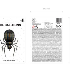 Foil balloon Spider, 60x101cm, black