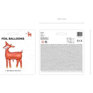 Foil balloon Deer, 80x105cm, mix
