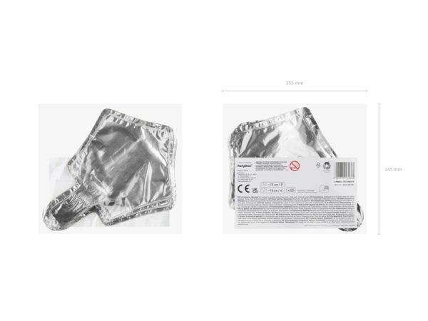 Foil balloons Stars, 12cm, silver (1 pkt / 25 pc.)
