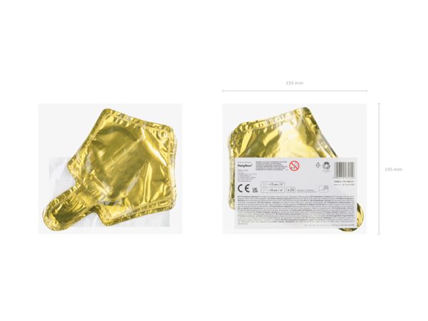 Foil balloons Stars, 12cm, gold (1 pkt / 25 pc.)