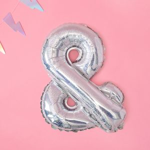 Foil Balloon &, 35cm, holographic