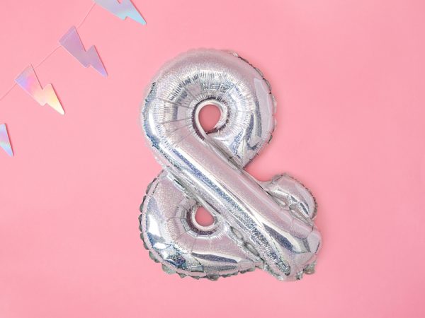 Foil Balloon &, 35cm, holographic
