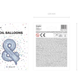 Foil Balloon &, 35cm, holographic