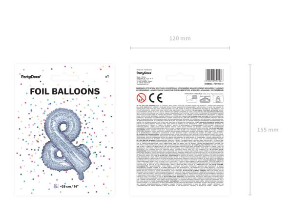 Foil Balloon &, 35cm, holographic